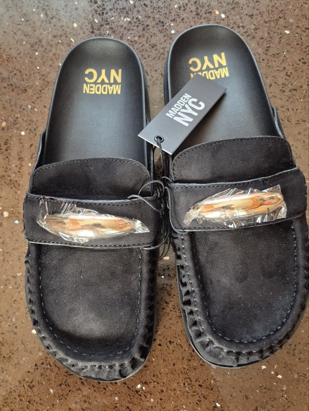 Women's Black Suede Slip-On Loafers